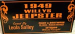 49 Willys Jeepster Custom Data Panel